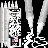 ARTISTRO ホワイトデュアルチップマーカー5本。