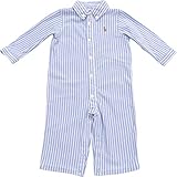 Ralph Lauren(ラルフローレン) 鹿の子ストライプシャツカバーオール(Blue)ハンガー付 6M(3-6ヶ月) [並行輸入品]