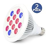 【2個セット】植物育成用LEDランプ GUNA 36W LED植物育成ライト 水耕栽培ランプ 室内用 プラントライト 園芸 室内栽培ランプ 三つの波長 (660nm/630nm/460nm)　低消費電