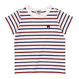 DOUBLE.B ダブルＢ ★Everyday Double_B★ ボーダー半袖Tシャツ (140ｃｍ, 赤×紺（42）)