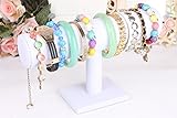ジュエリーラックブレスレットネックレススタンドオーガナイザーホルダーディスプレイ棚ポールドロップシッピング ( 色 : 白 )