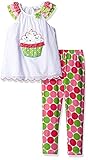 Rare Editions Little Girls' Cupcake Legging Set White/Multi 3T [並行輸入品]