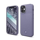 【elago】 iPhone12mini 対応 ケース 耐衝撃 携帯ケース 衝撃 吸収 薄型 スリム TPU ソフト カバー 対衝撃 シンプル スマホケース スマホカバー [ iPhone12 mini アイフォン12 mini アイフォン12ミニ 対応 ] CUSHION CASE ラベンダーグレー
