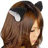 【8mm】 ふわふわねこみみ*ネコ耳ヘアクリップ2個セット (D.クログレー)