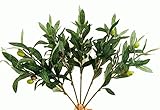14 "人工オリーブブランチFake Fruits Plants Leaves屋内外のホームガーデンOfficeウェディング飾り5個