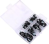 Yeecoカップフック天井スクリューフック詰め合わせキットin Storageボックス( 6サイズ) (ホワイト) 70Pcs Black ブラック A1700131