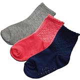 カーターズ（Carter's）靴下3枚セット 2015年 女の子用薄ピンク・紺・グレーソリッドソックス3枚組セット (12-24months(78-86cm)) [並行輸入品]