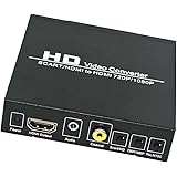 B Baosity SCART/HDMI to HDMIコンバーター サポート HDMIコネクタ 出力 メタル ブラック