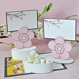 Cherry Blossom Place Card Favor Boxes with Designer Place Cards (Set of 12) - Baby Shower Gifts & We