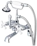 Water Creation F6-0009-01-AL Vintage Classic Adjustable Center Wall Mount Tub Faucet with Swivel Wal