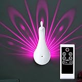 teepao 3d Illusionナイトライト、リモートコントロール壁ランププロジェクタナイトライトピーコック形状LEDスリープSoother Aurora投影for Baby Nursery子供部