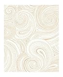 York Wallcoverings AP7474SMP Silhouettes Swirling Paisley Wallpaper Memo Sample, 8-Inch x 10-Inch [並