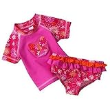 オシュコシュ(Oshkosh B'gosh)【ピンク花柄蝶RGセット】女の子ピンクフラワーバタフライラッシュガード水着上下2点セット 18months 18ヶ月用　90cm ちょうちょ【並行輸入】