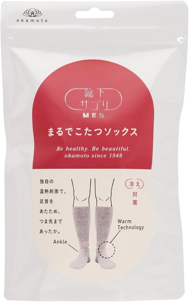 [オカモト] 靴下サプリ メンズ まるでこたつソックス あったか靴下 冷え対策 冬 防寒 ルームソックス 大きめサイズ 972-991