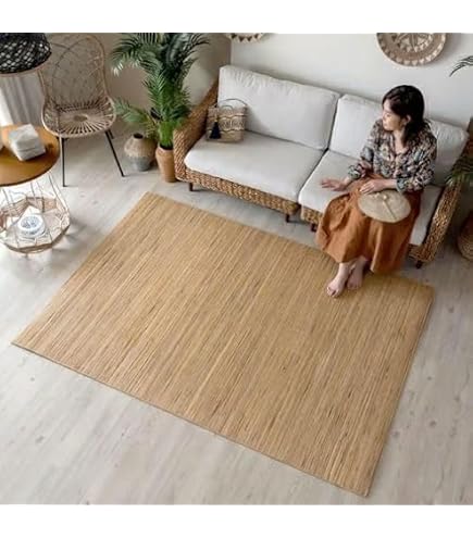 Amazon | 籐むしろ39穴 200x200cm ラタンラグ カーペット