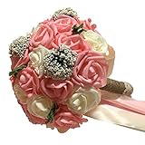 ウェディング ローズ ラウンド ブーケ 結婚 式 ブライダル 花嫁 フラワー 造 花 幸せ 幸福