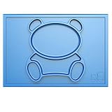 ZDTech All-In-One Non-Slip Silicone Baby / Toddler Placemat and Bowl/ Divided Suction Plate (Bear, B