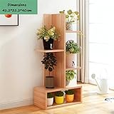 J-園芸ラック ラワースタンド 4ティア木製の花/植物ラック/棚プラント用の鉢植えの花瓶棚/ラックスタンド木製の庭ガーデンストレージ棚屋外/屋内居間オフィスバルコニー、ブラウン33x28x120cm