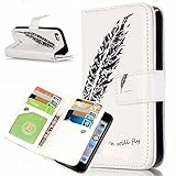 Zeebox iPhone SE 手帳型 ケース スタンド機能 カード収納ホルダー 衝撃吸収 Apple iPhoneSE 対応 高品質 保護カバー 生涯補償付き (ホワイト)