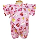 甚平グレコ ロンパース 定番 キッズ 女の子 子供 日本製 夏物 七夕 夏祭り j-71587 70cm ピンク