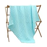 Onuneed　6重ガーゼ ベビーバスタオル　タオルケット　90cmx116ｃｍ　6層 コットン ソフト　BW34-S1 (ブルー)