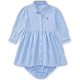 Ralph Lauren(ラルフローレン) 鹿の子ストライプシャツワンピース(LightBlue) 18M(12-18ヶ月) [並行輸入品]