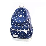 Artone Daypack Animals Canvas School Backpack With Laptop Compartment Deep Blue [並行輸入品]
