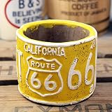 ルート６６（ROUTE66） プランター ミニラウンド イエロー＿ZZ-NC510YE-FEE
