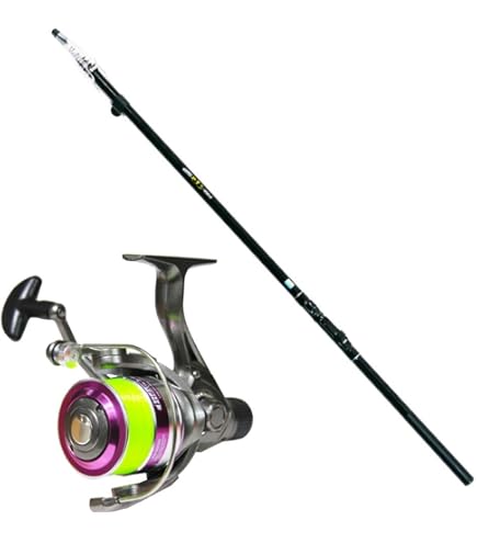 Amazon.co.jp: ヤエン釣り フルセット 振出し竿(ロッド約4.3m) リール