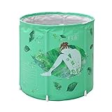 TIDLT バスタブ PVC アダルトバスバレル 折りたたみ式浴槽 家庭用バスバレル 子供用浴槽 緑 (色 : 緑)