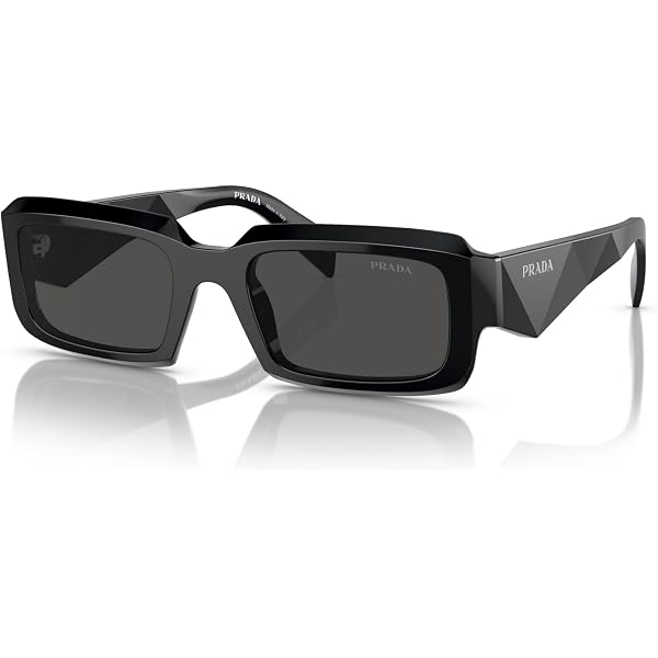 Amazon | Prada PR 17WSF 1AB5S0 ブラック プラスチック 長方形
