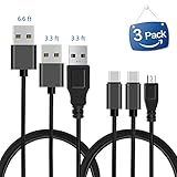 SSA® USBケーブル3本セット/USB-C/type-C/5Gbps USB 3.1 (Gen1)/ Galaxy S8/ Xperia ZXシリーズ/ Nintendo Switch（任天堂スイッチ） /USB Type-C端子搭載MacBook などに対応・急速充電・データ転送用・高耐久ナイロン編み・ケーブル3 pack（TypeC 1m*1本・2m*1本MicroUSB 1m*1本）