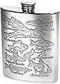 Wentworth Pewter- Fish Pewter Kidney Flask,Hip Flask, Spirit Flask, 6oz capacity