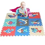 やわらかパズルマット 9枚セット ベビークロールマット 防音マット クリスマスプレゼント キッズマット 遊びマット 知育マットお部屋の防音対策 カラーマット