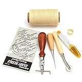 Eleoption DIY 手作り裁縫 レザークラフト 皮革 工具 7点セット ステッチンググルーバー