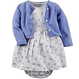 カーターズ ワンピース Carter's 2016年春夏新作 女の子用薄グレー綺麗な花柄半袖ワンピースx青紫カーディガンお出かけ用2点セット (6mont... [並行輸入品]