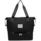 Betaly（ベタリー）ボストンバッグ レディース トラベルバッグ キャリーオンバッグ トートバッグ 旅行バッグ 2way 肩掛け 折りたたみ シューズ収納 ヨガ 大容量 軽量 撥水 乾湿分離 カジュアル 2泊3日 スポーツ ジム 出張 ブラック