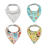 ALVABABY 赤ちゃんのよだれ吸収 スタイ バンダナ ビブ ４枚セットSH03-JP