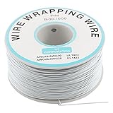 URBEST 305 MホワイトPCBはんだPVCコーティング錫メッキ銅線ワイヤラップ30 AWG 105摂氏ケーブルロール ホワイト J101