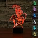 Padaday 3dスパイダーマンBulbing Illusion 100 ~ 240 V寝室Nightマルチ7色変更LEDデスクテーブルライトランプ