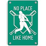 No Place Like Home |野球メタル壁アートパネルby ChalkTalkSPORTS |複数の色