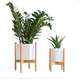 ノルディック4足掛けフラワーラックバルコニー床ポット木製リビングルーム屋内フラワースタンド (Color : Beige, Size : L)