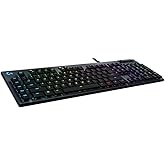 Logitech G815 LIGHTSYNC RGB Mechanical Gaming Keyboard with Low Profile GL Tactile key switch, 5 programmable G-keys, USB Pas