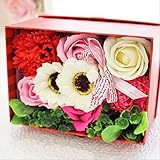 【サマーセール！】BIOフレグランスソープフラワー　ストライプミニボックス　フタ付ボックス　お祝い　記念日　お見舞い　サマーギフト　お盆　帰省　敬老日　