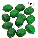 kesoto 12pcs人工リアルなシミュレーショングリーンレモンFake Fruit Houseキッチンパーティー装飾、2.8 X 2 cm