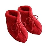 新生児赤ちゃん暖かいBootiesソックスwith Ties、メリノウールフリース、0 – 6ヶ月 Newborn レッド 4327853022