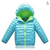 Nice Days（ナイス　ディズ）　 子供服 秋冬 コート ダウンコート フード付き 綿服 ジャケット シンプル 厚手 保温 防寒 軽い 女の子 男の子 ユニセックス 通園 通学 (140, ライト