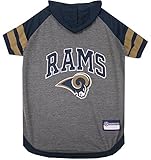 NFL LOS ANGELES RAMS HOODIE for DOGS & CATS. | NFL FOOTBALL licensed DOG HOODY Tee Shirt Large| Spor