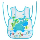 GOGO Baby Waterproof Feeding Junior Bib, Vest Style Bib 1 Pc-Blue Horse