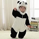 エルフ ベビー(Fairy Baby)ベビーカバーオール冬 ロンパース着ぐるみ 防寒着フード付き パンダ(サイズ：80)